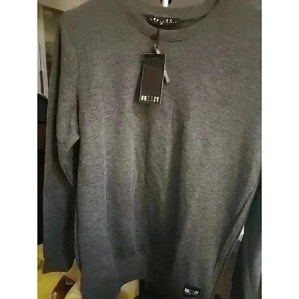 Breezy Crewneck Pullover Darkest Gray Sz M New NWT‎ CR2 Excellent